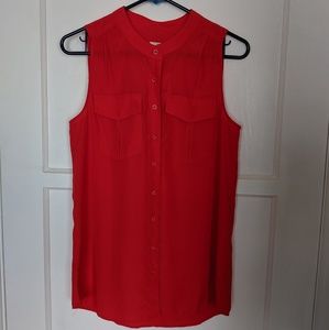 J Crew Red Sleeveless Blouse
